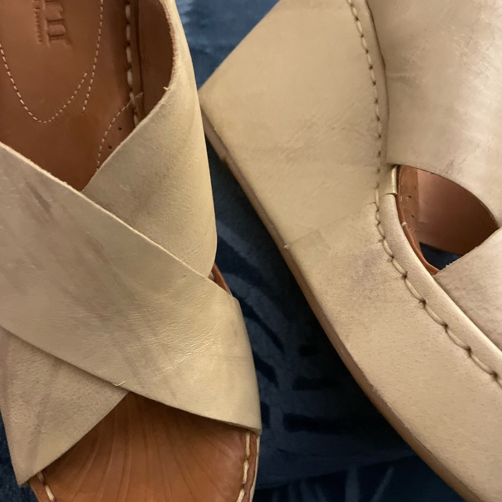 Born Cream Wedge Sandals
